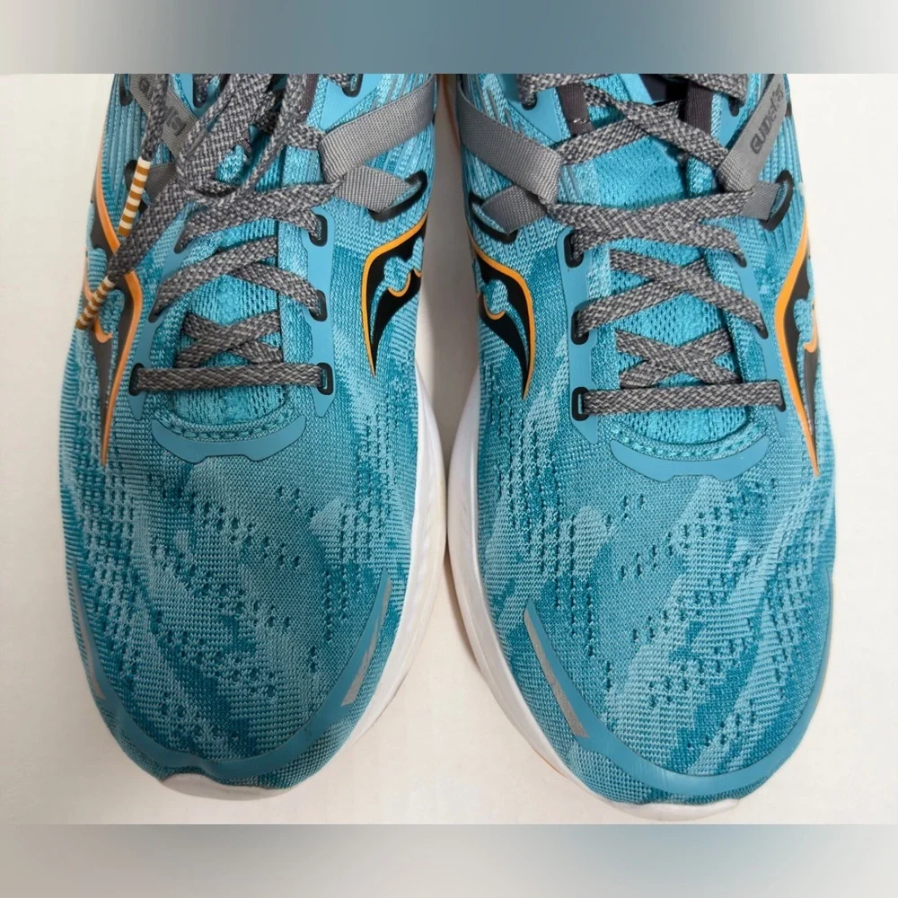 Saucony Blue Athletic Running Shoes with Orange Trim